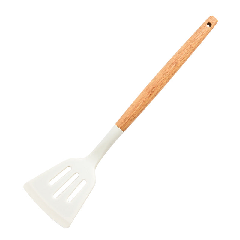 Wooden Handle Silicone Spatula & Spoon Set ? Heat Resistant Non-Stick Kitchen Cooking Tools