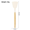 Wooden Handle Silicone Spatula & Spoon Set ? Heat Resistant Non-Stick Kitchen Cooking Tools